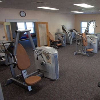 Exercise equipment inside Lake Junaluska Fitness Center