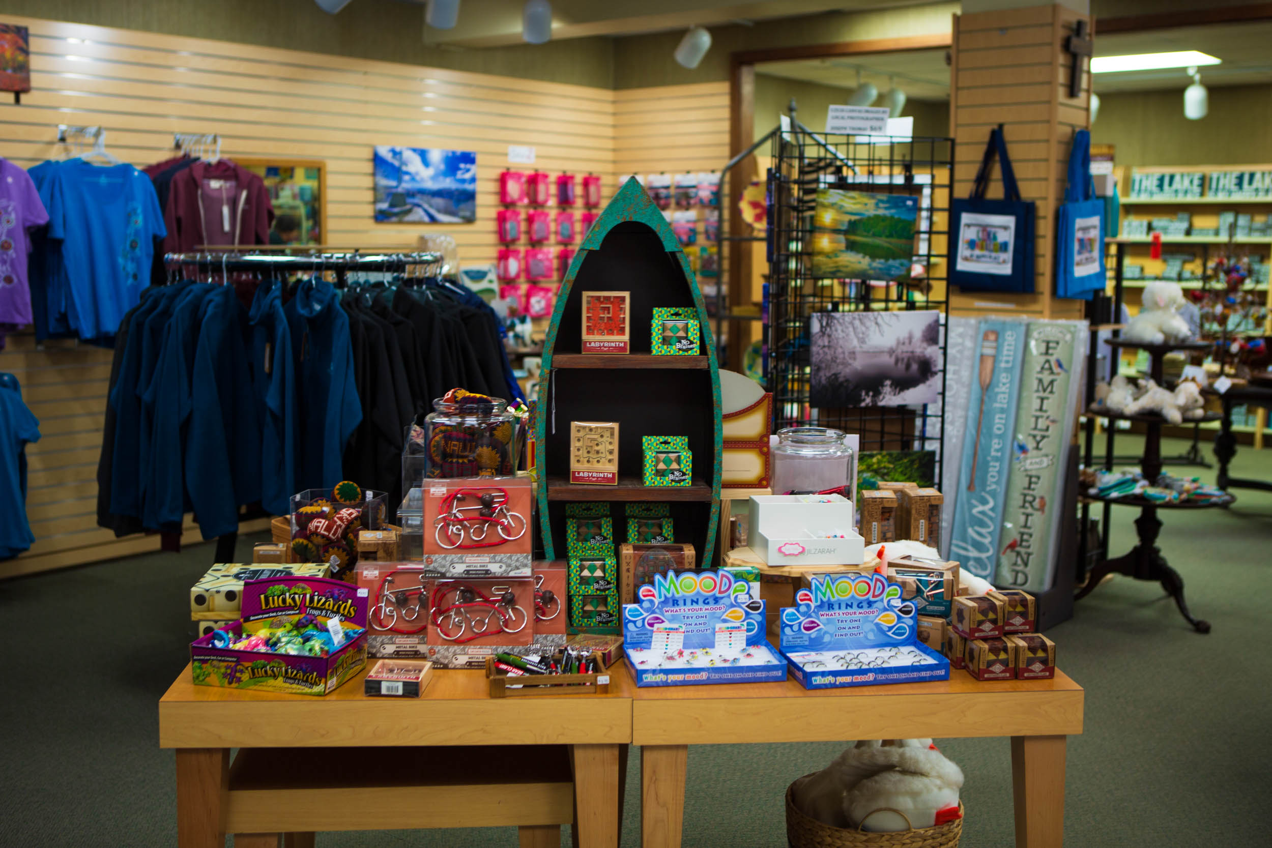 Merchandise displayed at Junaluska Gifts and Grounds
