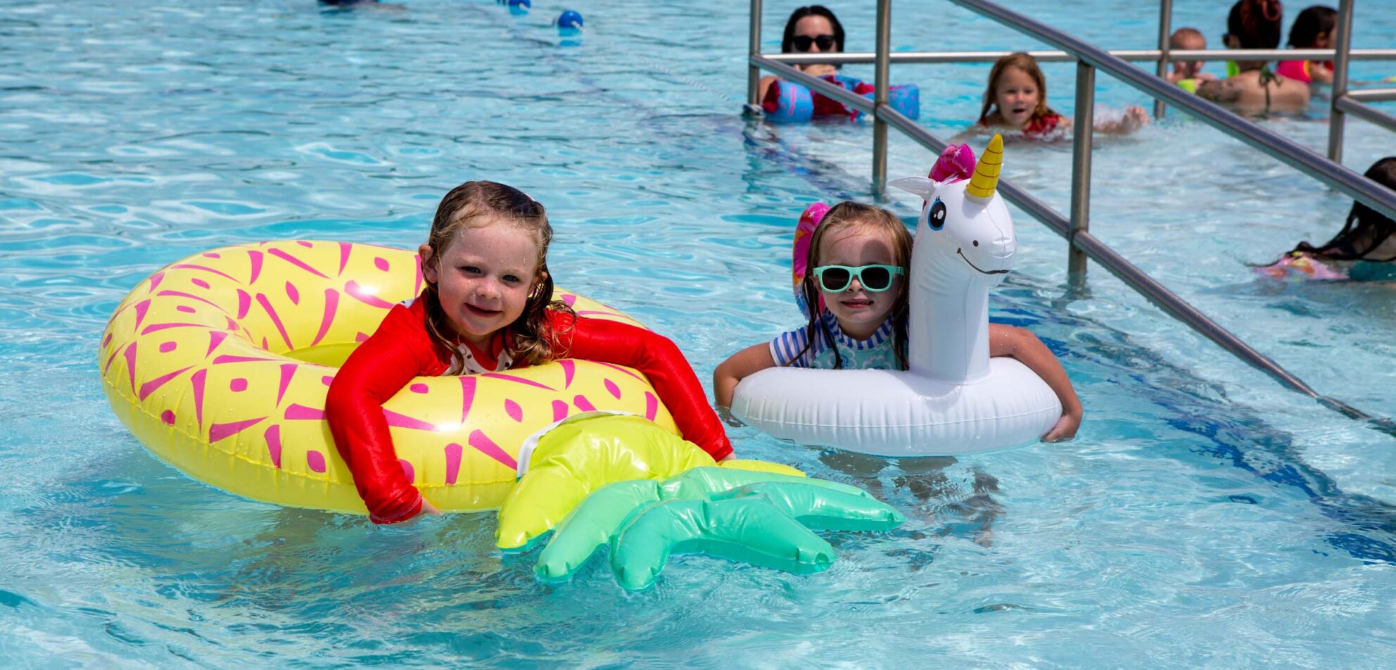 Kids enjoy the lakeside pool at Lake Junaluska