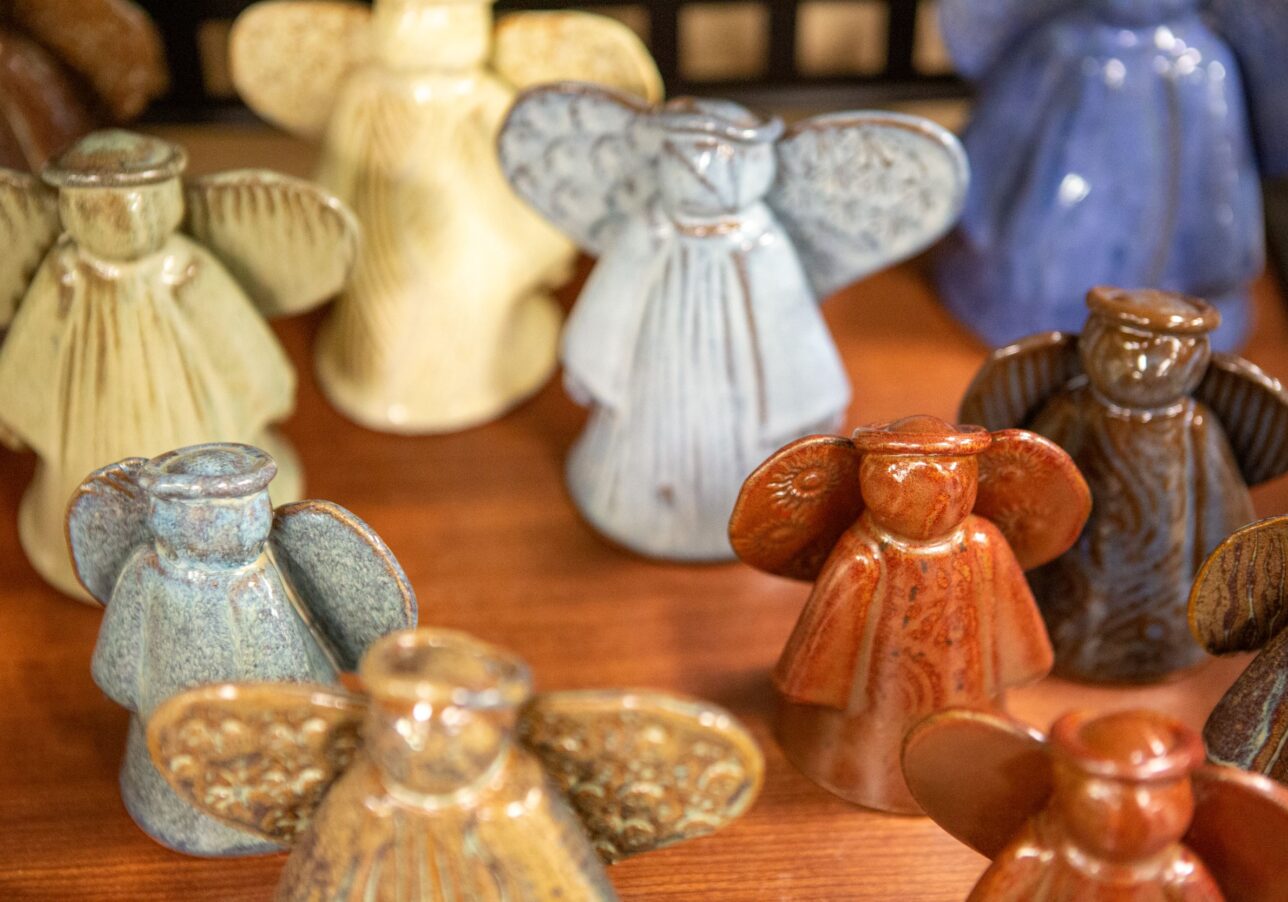 Local handmade pottery at Junaluska Gifts & Grounds