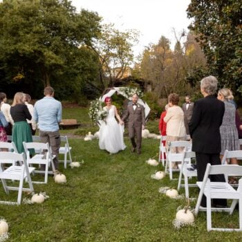 wedding ceremony at susanna wesley garden