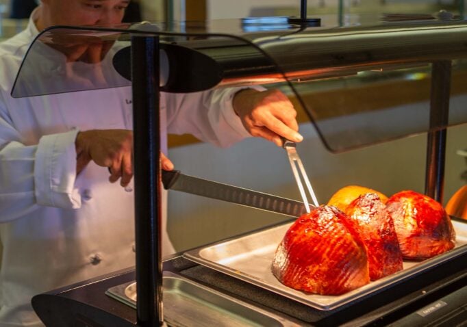 Carving Station at Thanksgiving Dinner Buffet at The Terrace Hotel