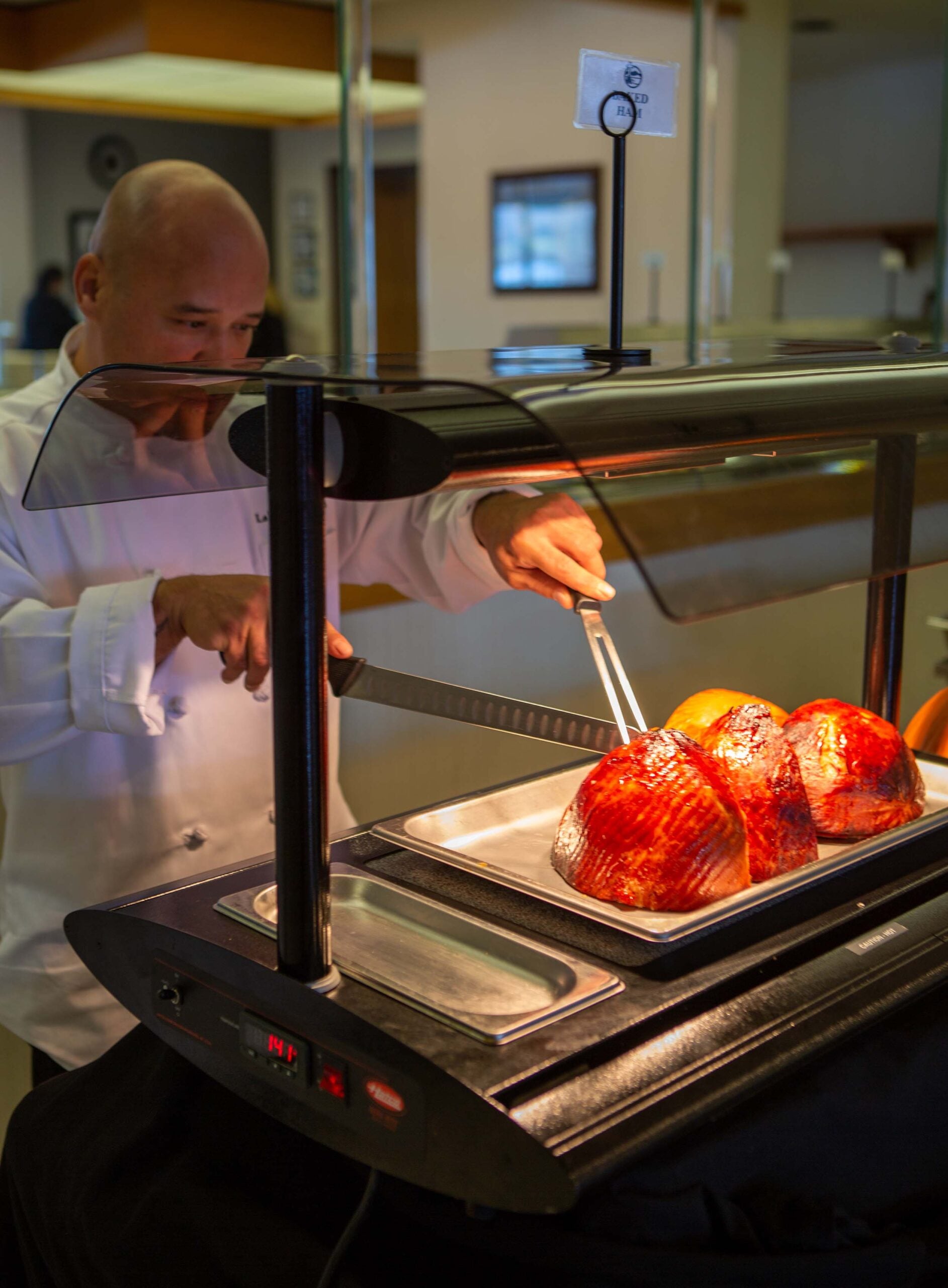 Carving Station at Thanksgiving Dinner Buffet at The Terrace Hotel