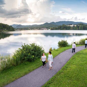 Visitors enjoy the Lake Junaluska Walking Trail