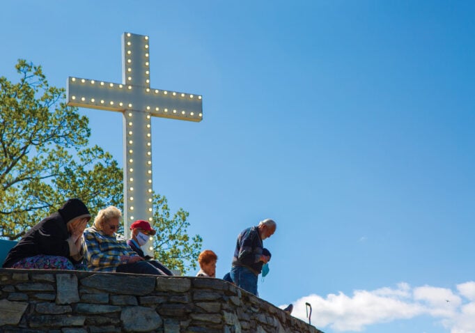 Community members gather at the Cross on the National Day of Prayer