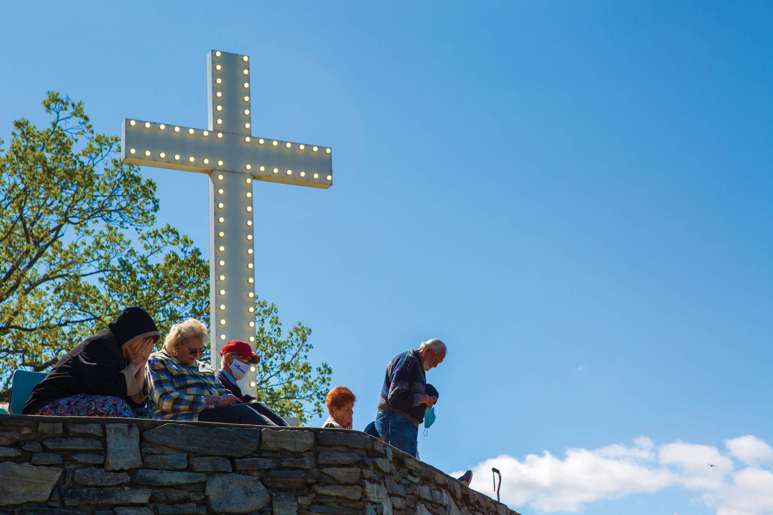 Community members gather at the Cross on the National Day of Prayer