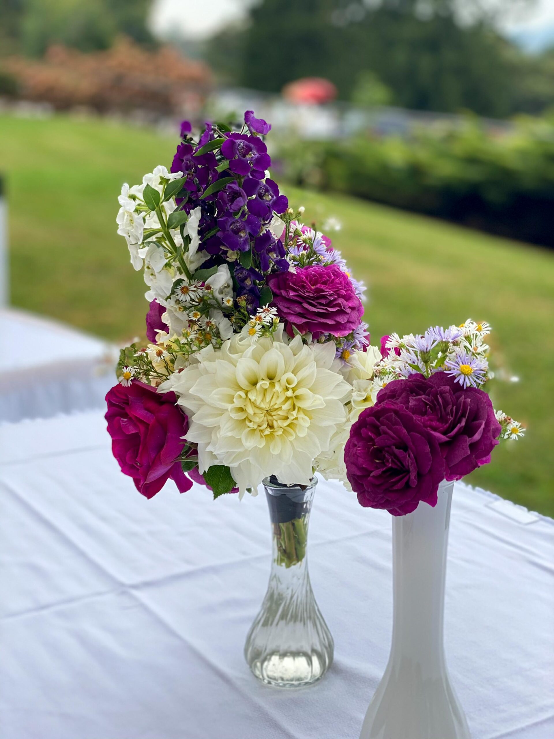 Bouquet and boutonnière by Lake Junaluska Florals