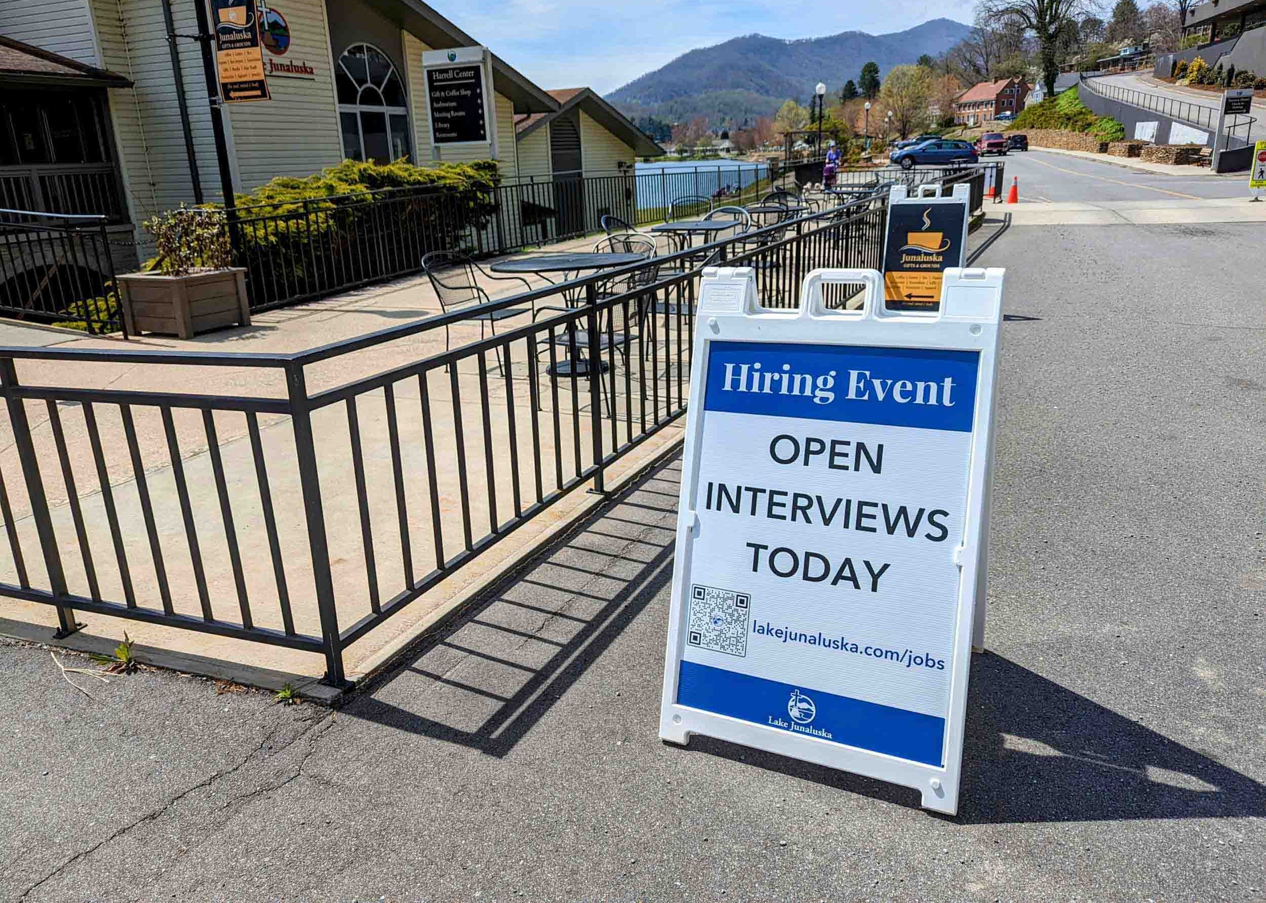 Open interviews outside the Harrell Center at Lake Junaluska